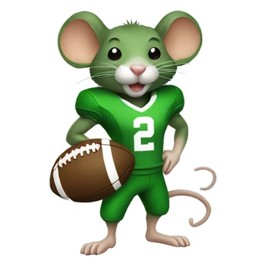 green rat with football ball sticker