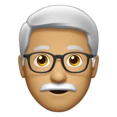 Man with round glasses gray beard hazel eyes sticker