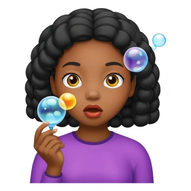Bubble Blowing black girl sticker