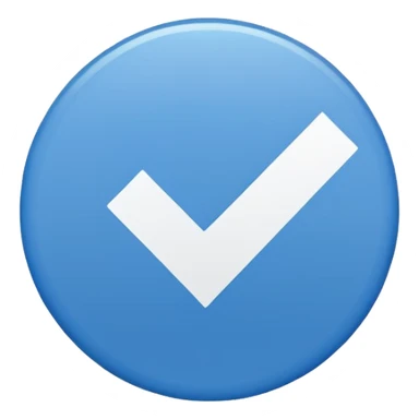Verified check mark In blue circle sticker