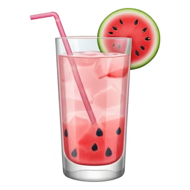 very light pink lemonade in glass with slice of watermelon on rim no straw sticker