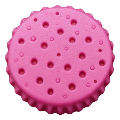 wet round pink sponge sticker
