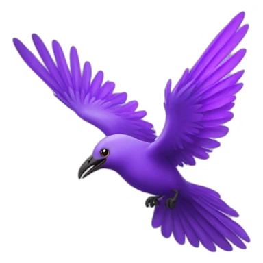 purple mystic flying bird sticker