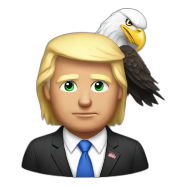 trump with bald eagle on his shoulder sticker
