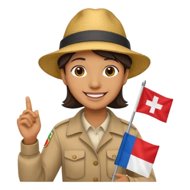 Guide + small flag, Tour Group. sticker