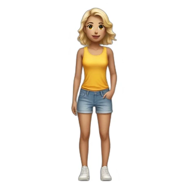 Beautiful girl wearing short pants  sticker