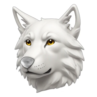 Loup blanc et doré sticker