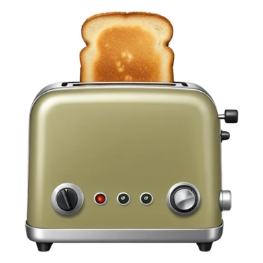 Fried toast in a pale olive toaster sticker