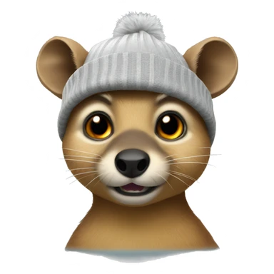 hyrax wearing a beanie sticker