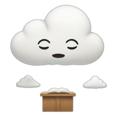 sad Cloud with eyes praying to jesus sticker