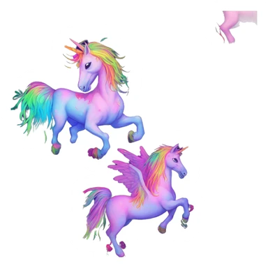 Zombie Pegasus unicorn psychedelic flowers floral groovy art neon rave raving sticker