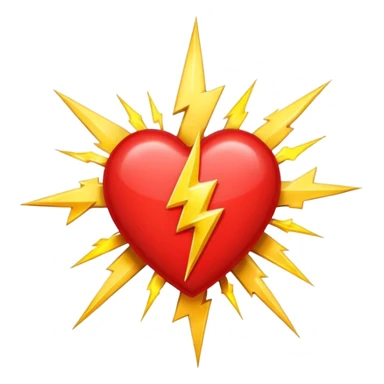 Heart with 13 point lightning bolt in the middle sticker