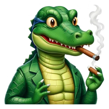 smoking gator sticker