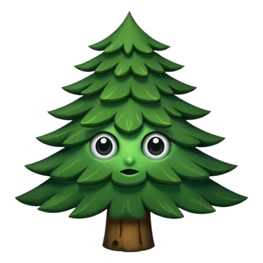 sapin avec deux gros yeux noirs sticker