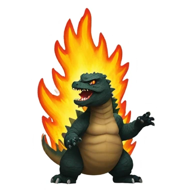 Godzilla breathing fire sticker