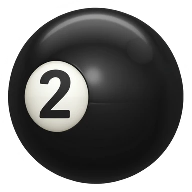 Make a black pool ball with one number 2 sticker
