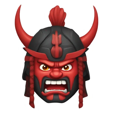 Red oni Samurai mean sticker