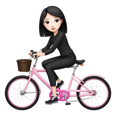 Bicycles Ergonomic bicycle of gym: seated white woman with hair black clothes pink sticker