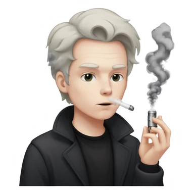 dark dull person vaping sticker