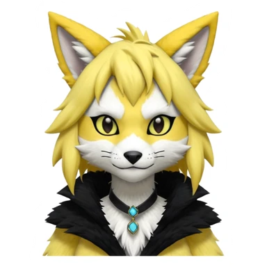 Cool gothic cute Kemonomimi Nekomimi Japanese Anime Kemono Furry Style Vernid-Renamon-Zeraora-Sergal-Fursuit-furry-fursona sticker
