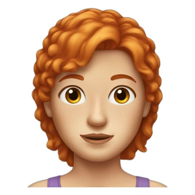 Redhead with freckles face sticker