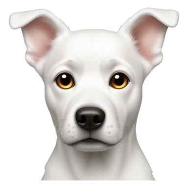 white dog with black spot on right ear sticker