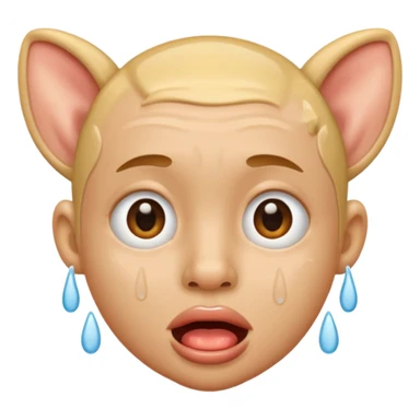 Wet mouth with two ears on the face sticker