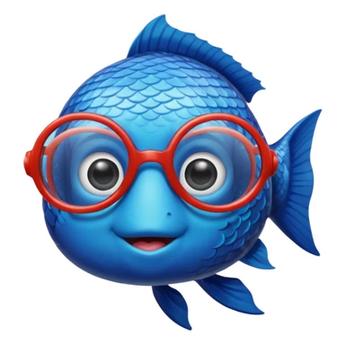 Create a fish wearing glasses sticker