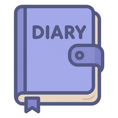 periwinkle diary journal notebook, twitter emoji style sticker