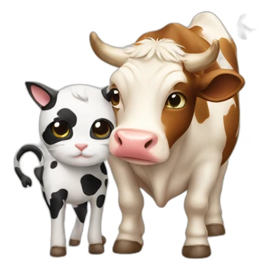 Cat and cow sticker