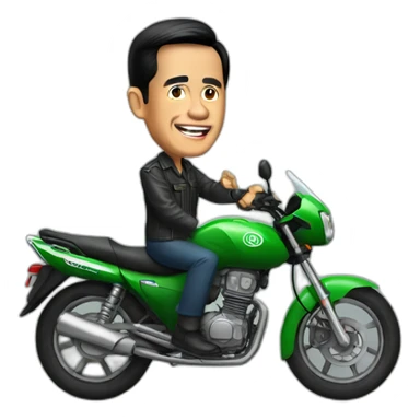 president Jokowi as grab motorcycle driver sticker