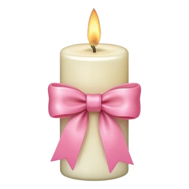 Candle with pink bow sticker
