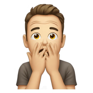 Shocked face with hand covering mouth sticker