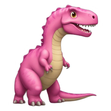 Un gros dino tout rond tout mignon et tout rose  sticker