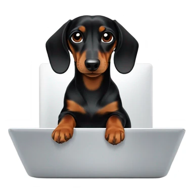black tan dachshund with laptop sticker
