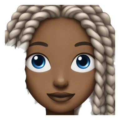 Black girl with box braids and blue eyes sticker