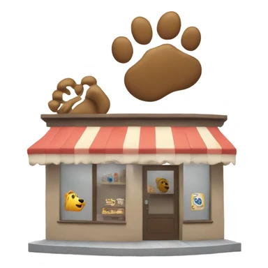 a paw store with a paw sign from half side view  sticker