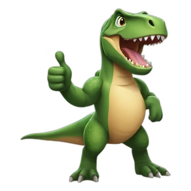 trex doing a thumbs up cartoonish sticker