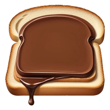 slice of bread with a spread of nutella sticker
