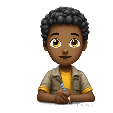 A Boy Writing on Macbook sticker