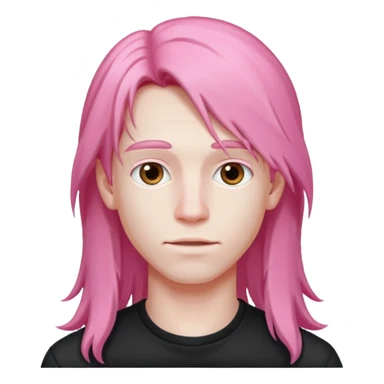 young guy with pink long hair sticker