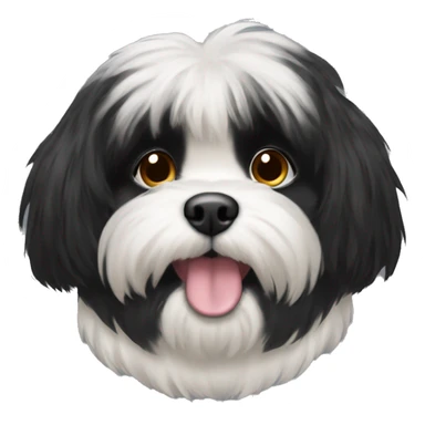 Shitzu black hair sticker