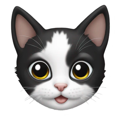 black and white kitten sticker