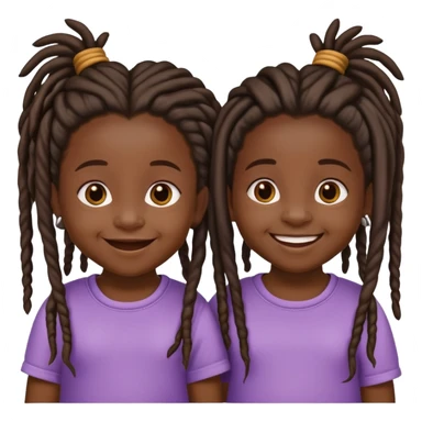 identical darkskin toddler twin girls with dreads sticker