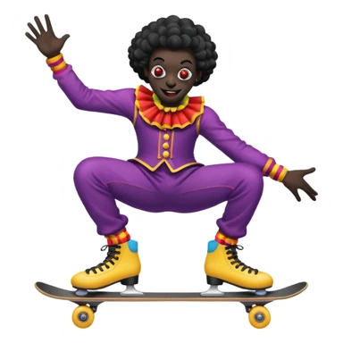 skater clown skating black sticker