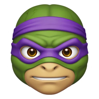 Donatello from Teenage Mutant Ninja Turtles, emoji style, with a determined look sticker