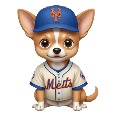 chiahuahua in mets outfit sticker