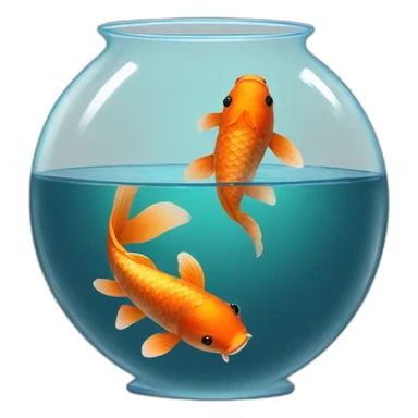 koi in a big fish bowl sticker