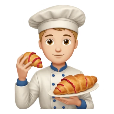 Young male baker – holding a croissant

 sticker