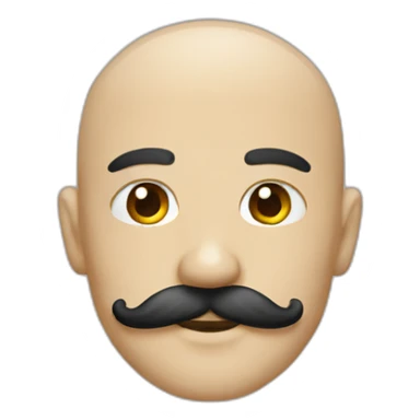 Skinhead with mustache sticker